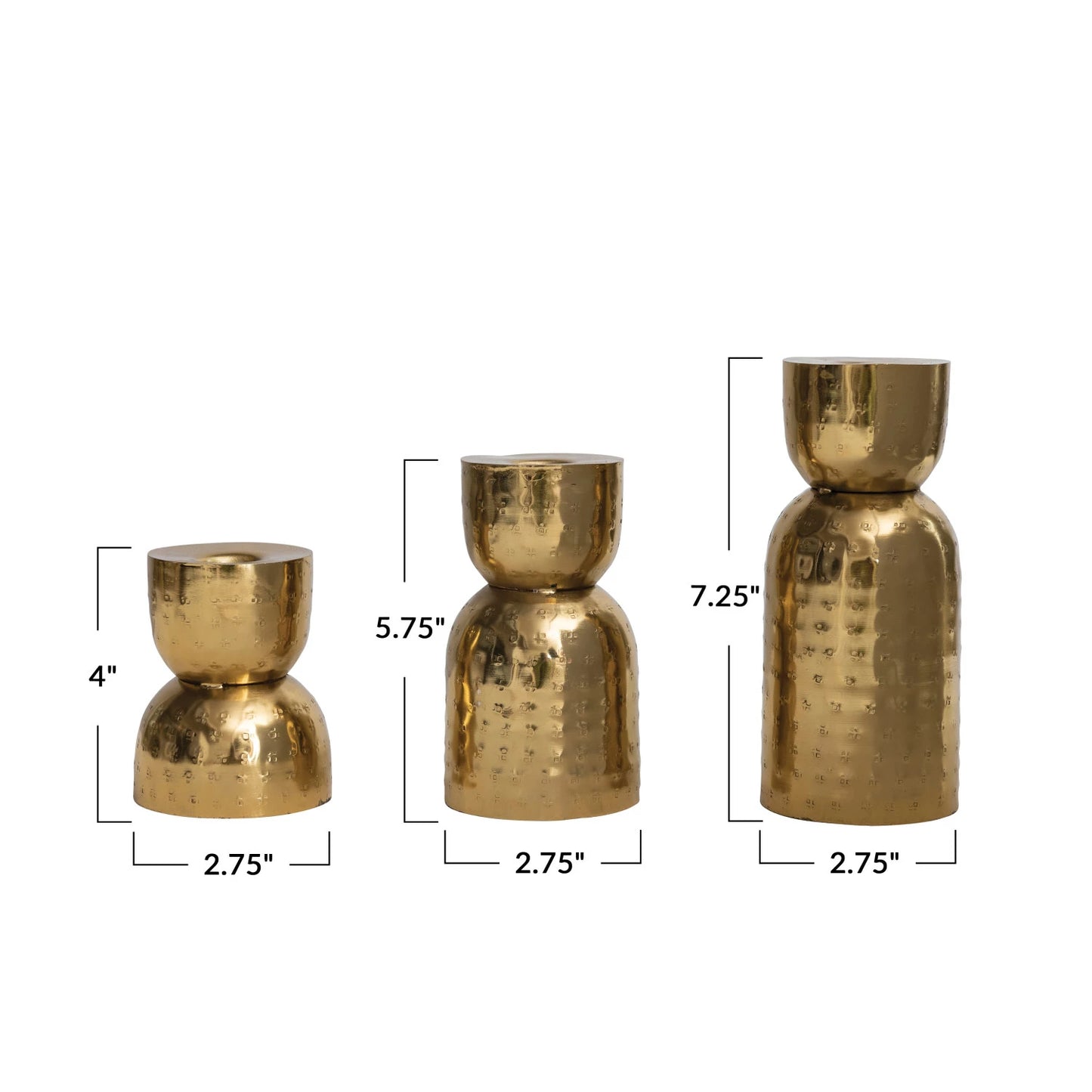 Antique Gold Hammered Taper Holders