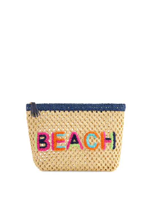 "Beach" Straw Pouch