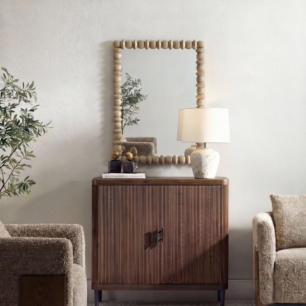 Wood Bead Mirror