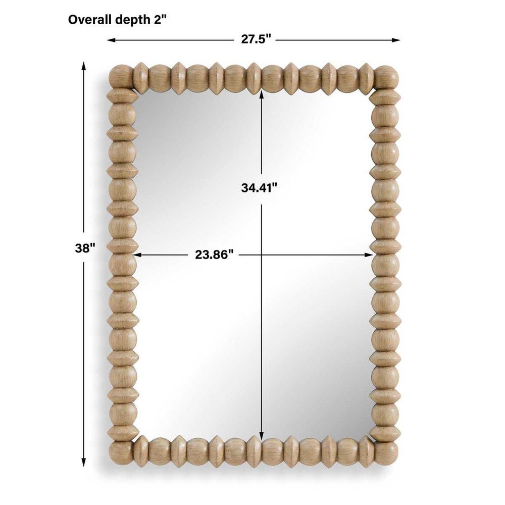 Wood Bead Mirror