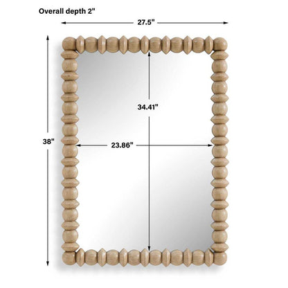 Wood Bead Mirror