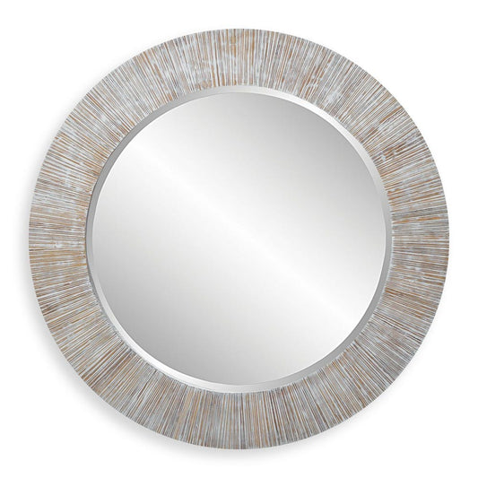 Relaxed Round Bamboo Mirror