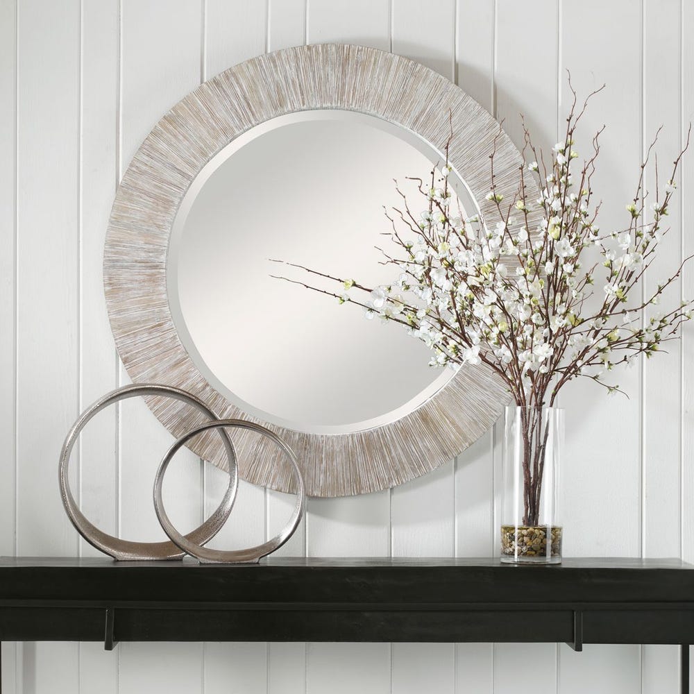 Relaxed Round Bamboo Mirror