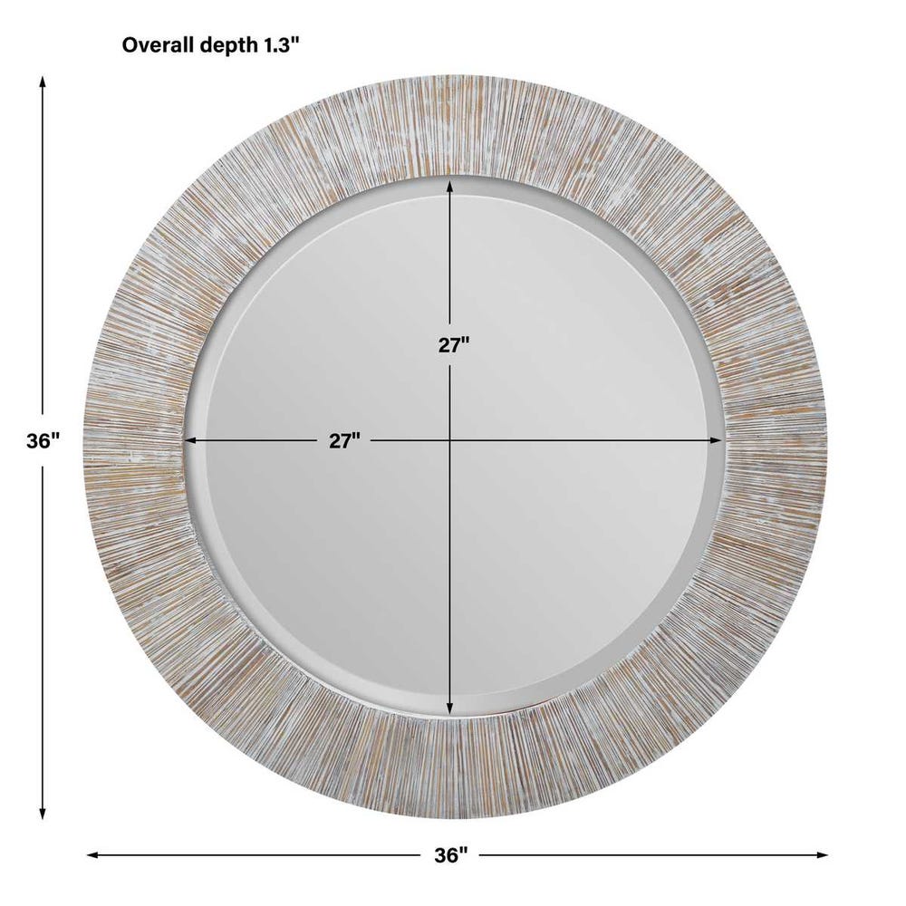Relaxed Round Bamboo Mirror