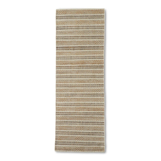 Natural Brown & Black Jute Striped Rug