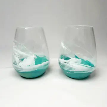 Resin Accented Wine and Entertaining Glasses - Set of 2