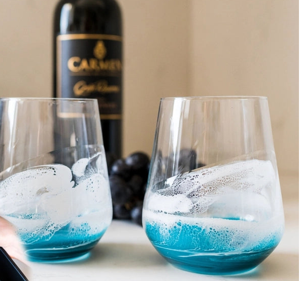 Resin Accented Wine and Entertaining Glasses - Set of 2