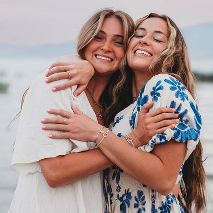 "Sisters" Gold and Pearl Shareable Hair Tie Bracelet Set