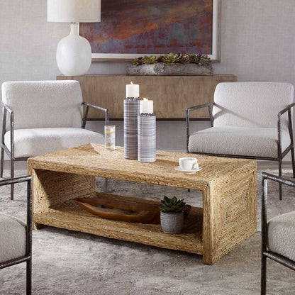 Woven Coffee Table Open Bottom