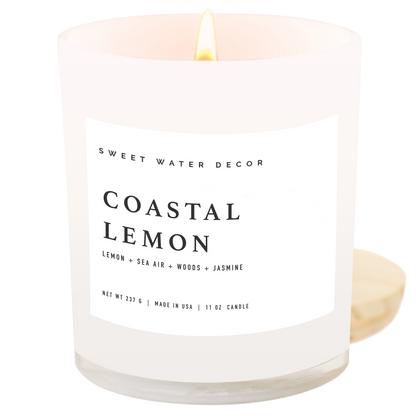 Coastal Lemon 11 oz Soy Candle - Home Decor & Gifts