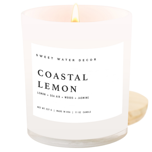 Coastal Lemon 11 oz Soy Candle - Home Decor & Gifts