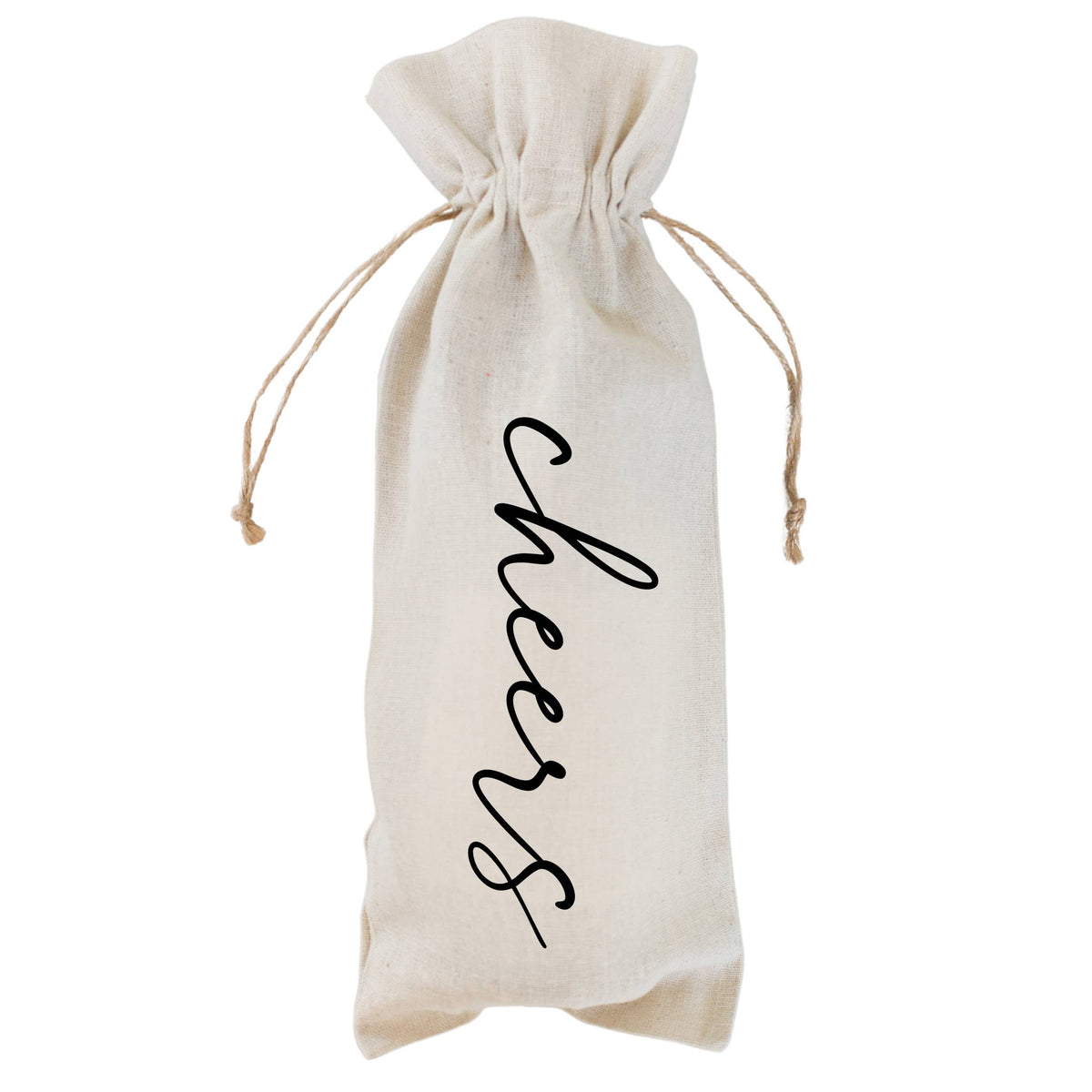 Cheers Linen Wine Bag