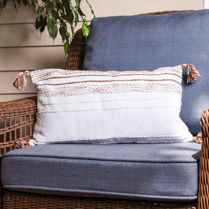 Striped Indoor/Outdoor Pillow: Tidal Teal