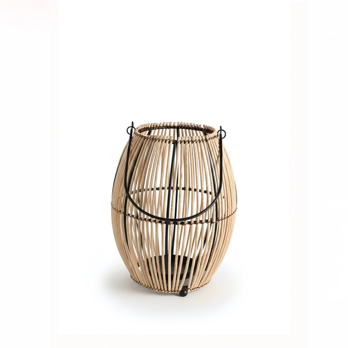 Lantern Iron & Natural Bamboo