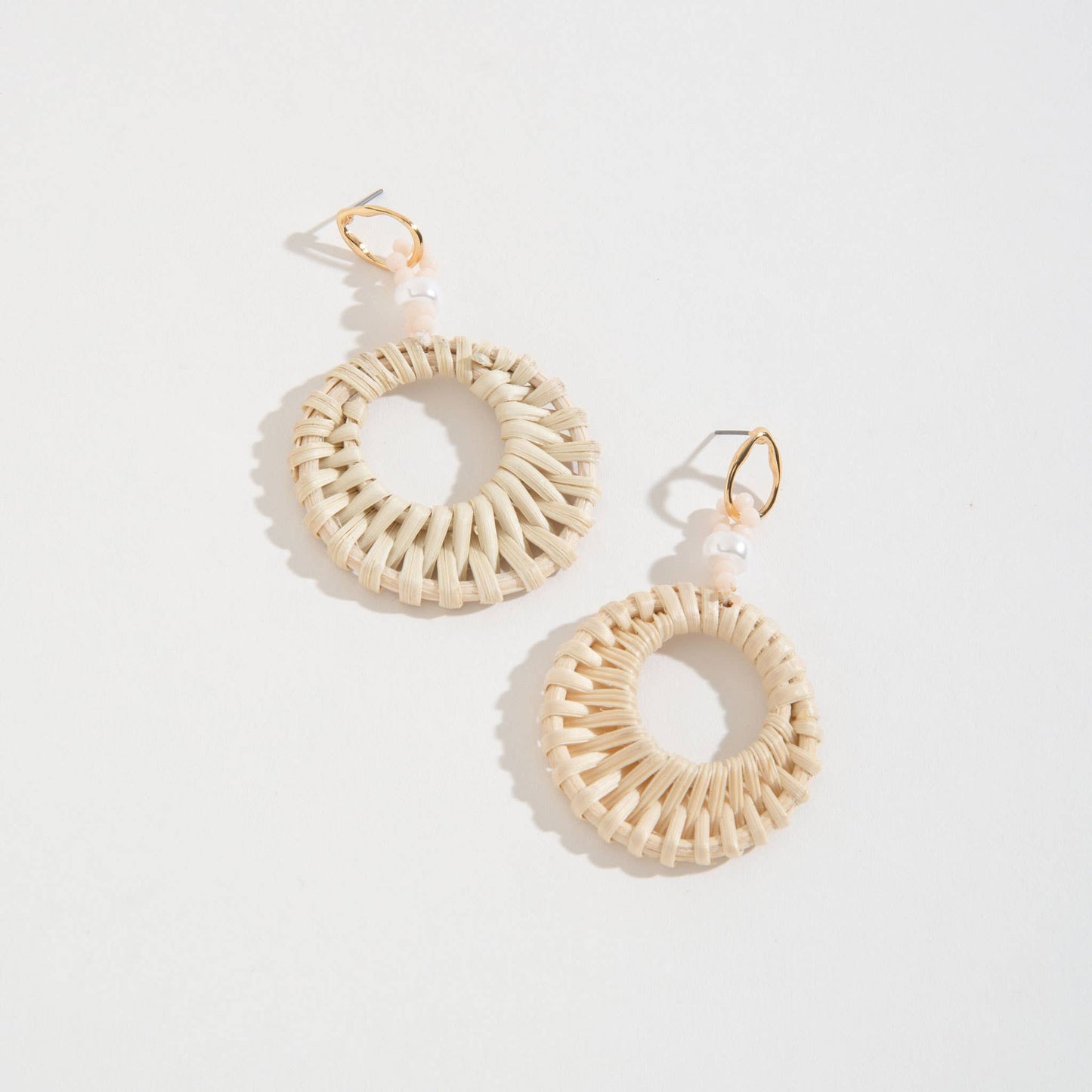 Harper Drop Earrings Beach Jewelry: Tan / Circle