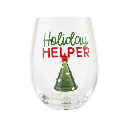 Holiday Tree Wine Glass