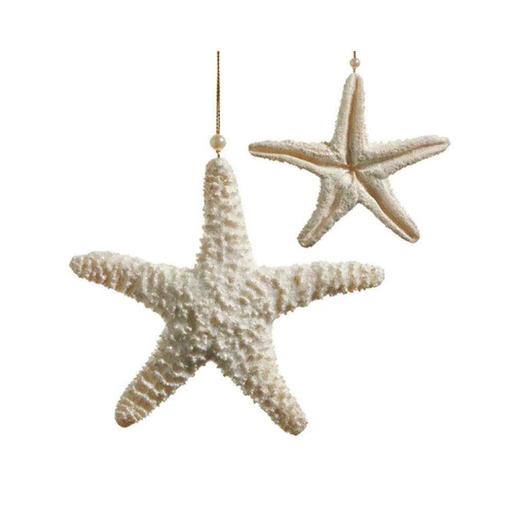 Ivory Glitter Starfish Ornament