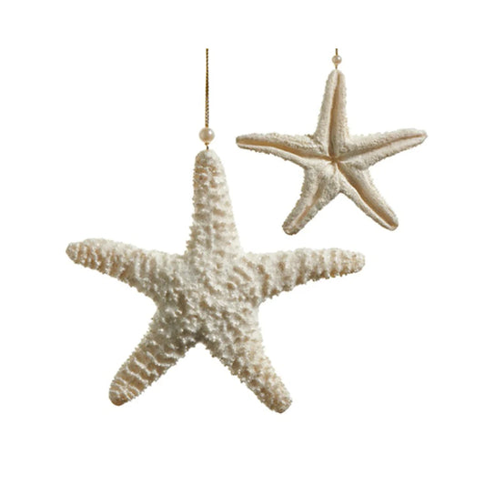 Ivory Glitter Starfish Ornament