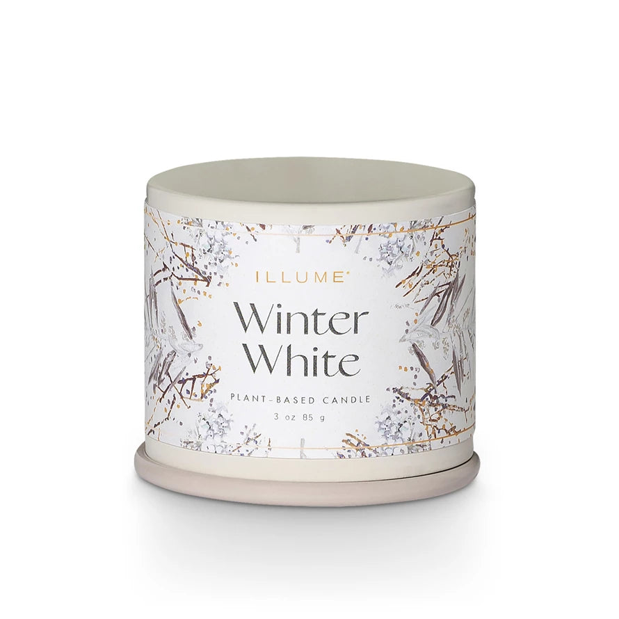 Winter White Demi Tin Candle