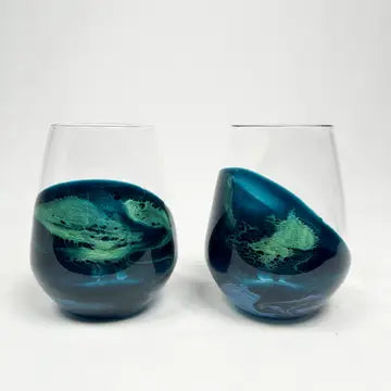 Resin Accented Wine and Entertaining Glasses - Set of 2