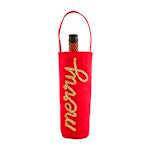 Red Tinsel Wine Bag