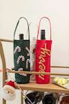 Red Tinsel Wine Bag