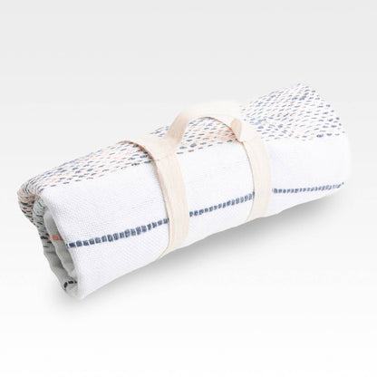 Indoor/Outdoor Recycled Woven Throw Blanket: Tidal Teal