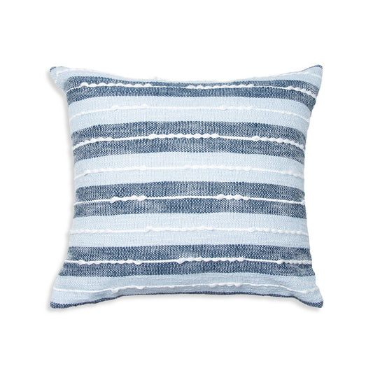 Romy  Striped Indoor/Outdoor  Pillow: Blue