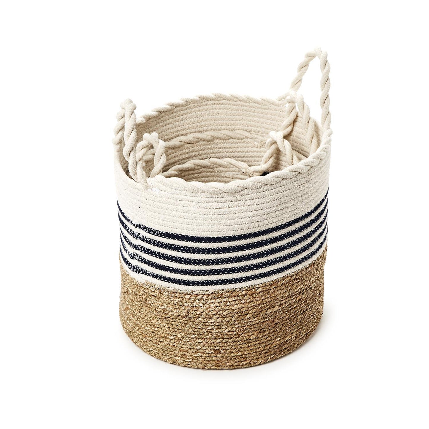 Woven Baskets w/Rope Handles