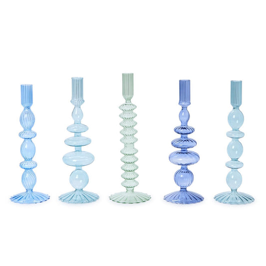 Hand-Blown Glass Candleholders
