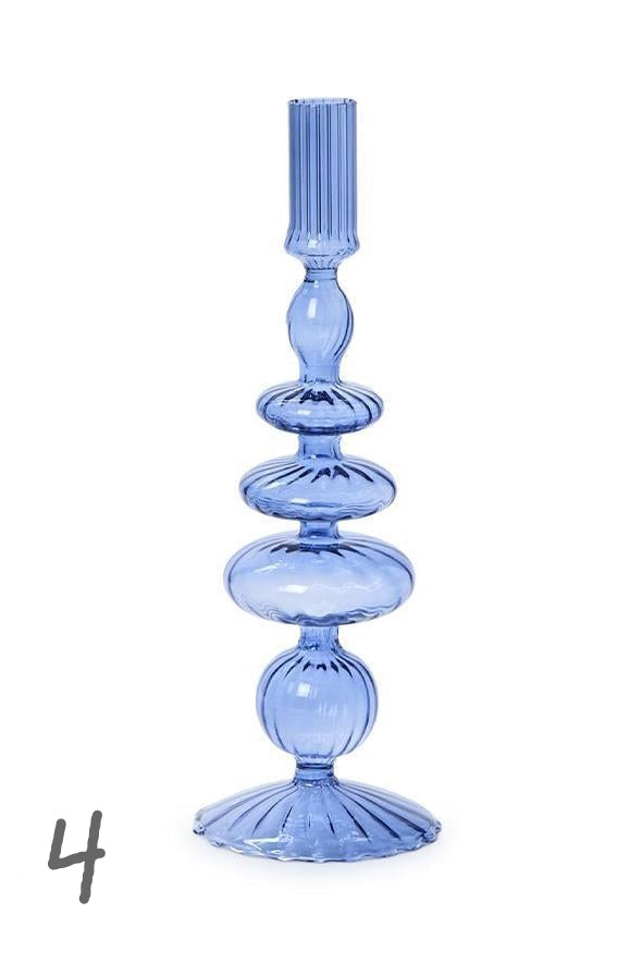 Hand-Blown Glass Candleholders