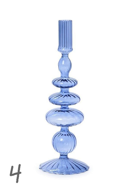 Hand-Blown Glass Candleholders