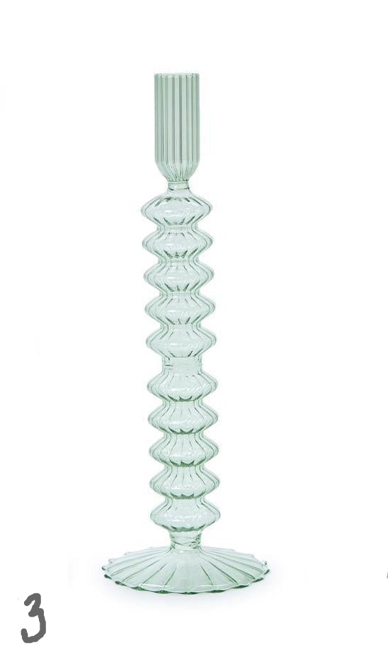 Hand-Blown Glass Candleholders