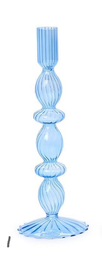 Hand-Blown Glass Candleholders
