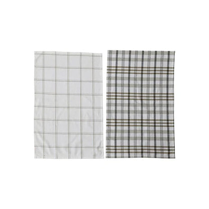 Green Plaid Tea Towel set/2