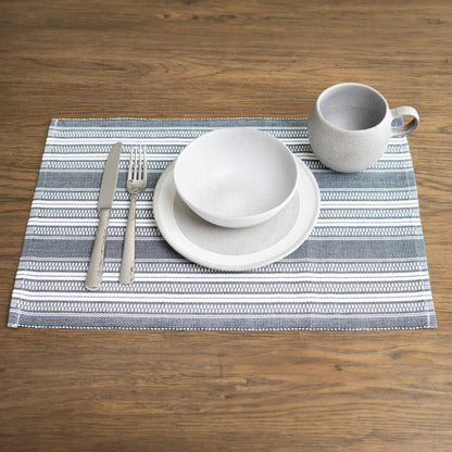Black Stripe Woven  Placemat