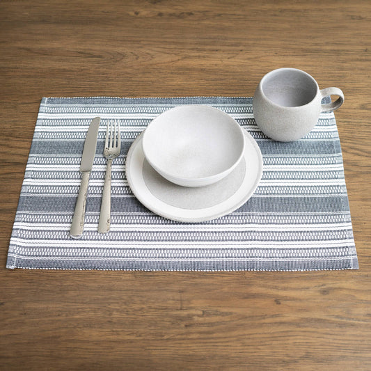 Black Stripe Woven  Placemat
