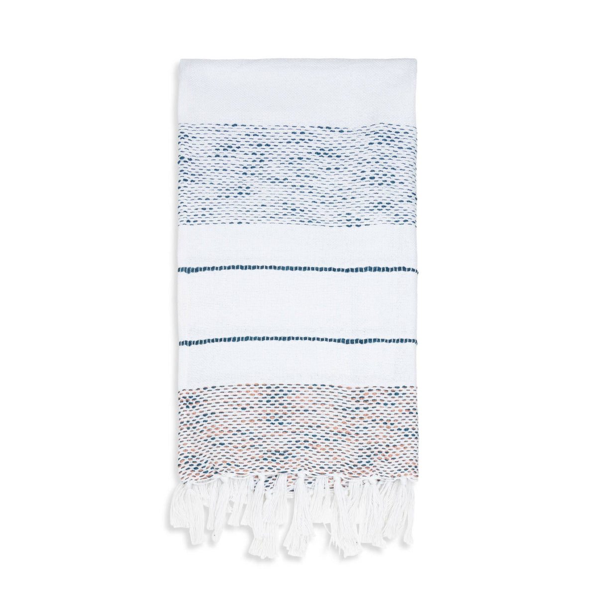 Indoor/Outdoor Recycled Woven Throw Blanket: Tidal Teal