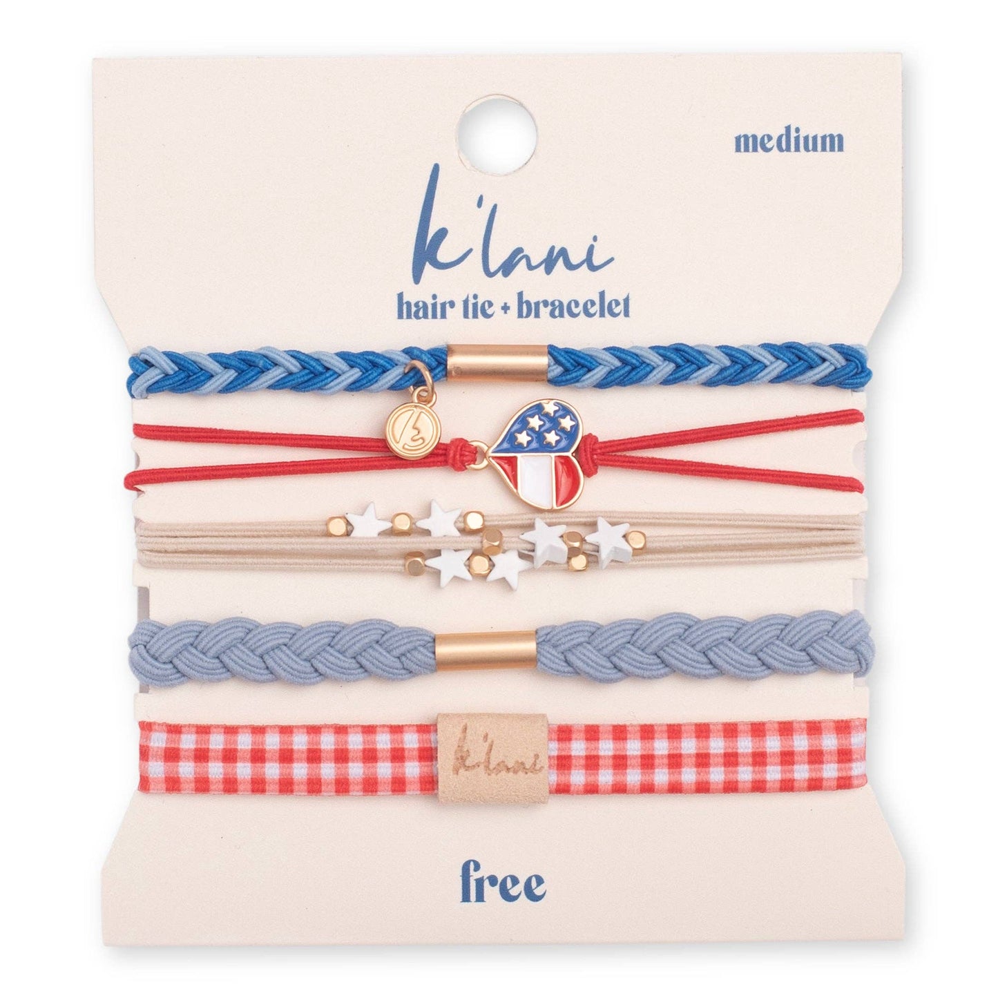 Red, White, Blue Hair Tie/Bracelets