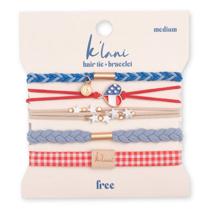 Red, White, Blue Hair Tie/Bracelets