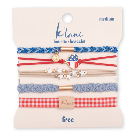 Red, White, Blue Hair Tie/Bracelets