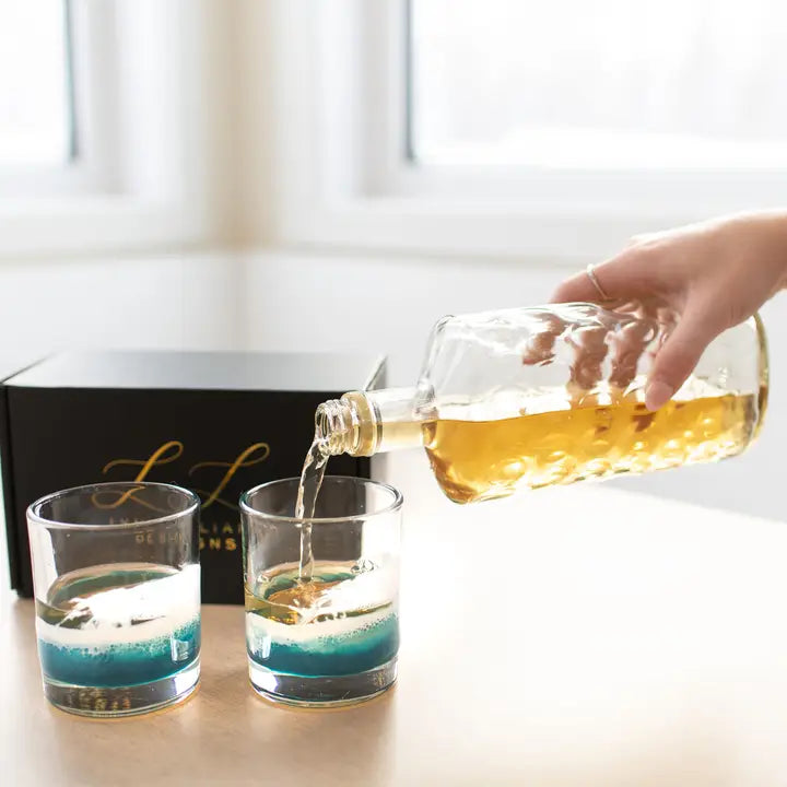 Resin Coated Lowball Glasses S/2