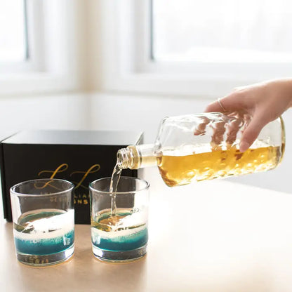 Resin Coated Lowball Glasses S/2