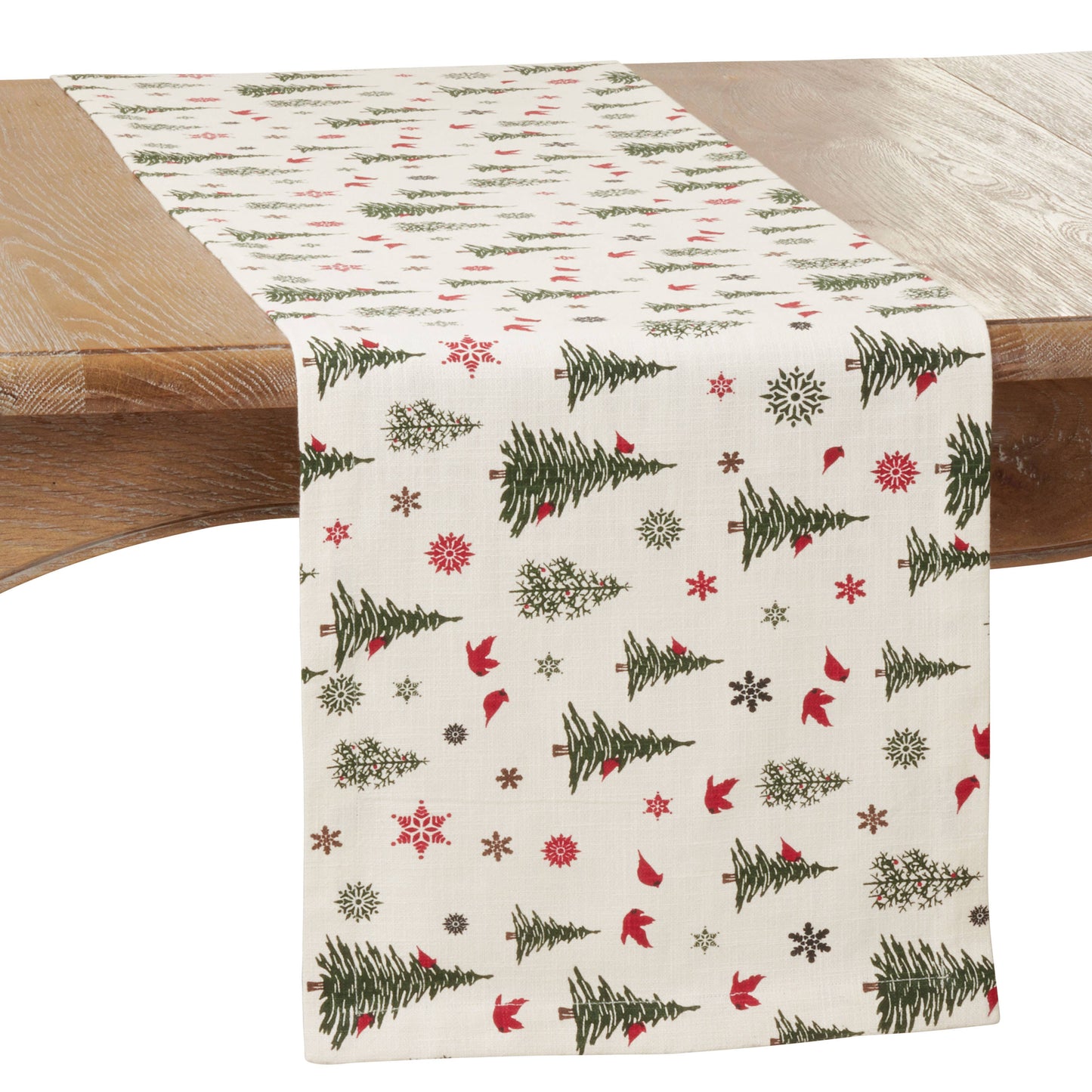Christmas Tree Runner - Snowflakes Design: Ivory / 14"x72"