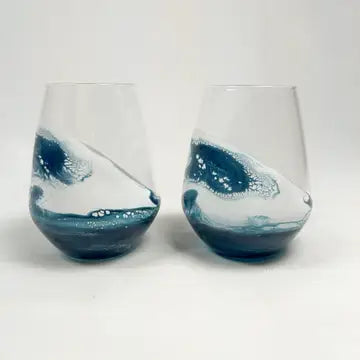 Resin Accented Wine and Entertaining Glasses - Set of 2
