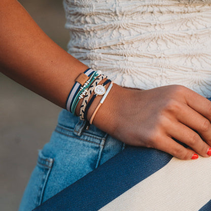 Anchor with Nautical Colors Hair Tie Bracelets: Med