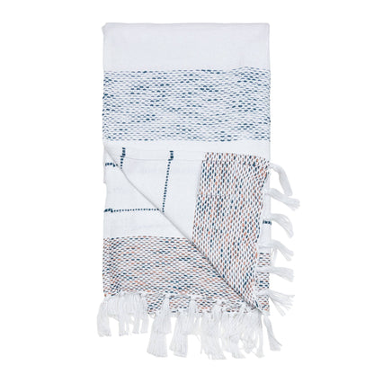 Indoor/Outdoor Recycled Woven Throw Blanket: Tidal Teal