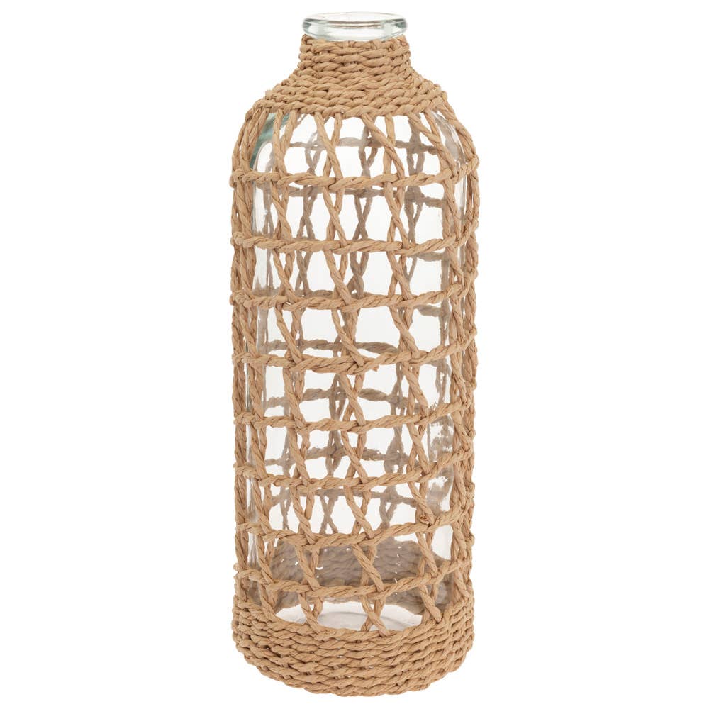 Nautical Rope & Glass Vase - Tall