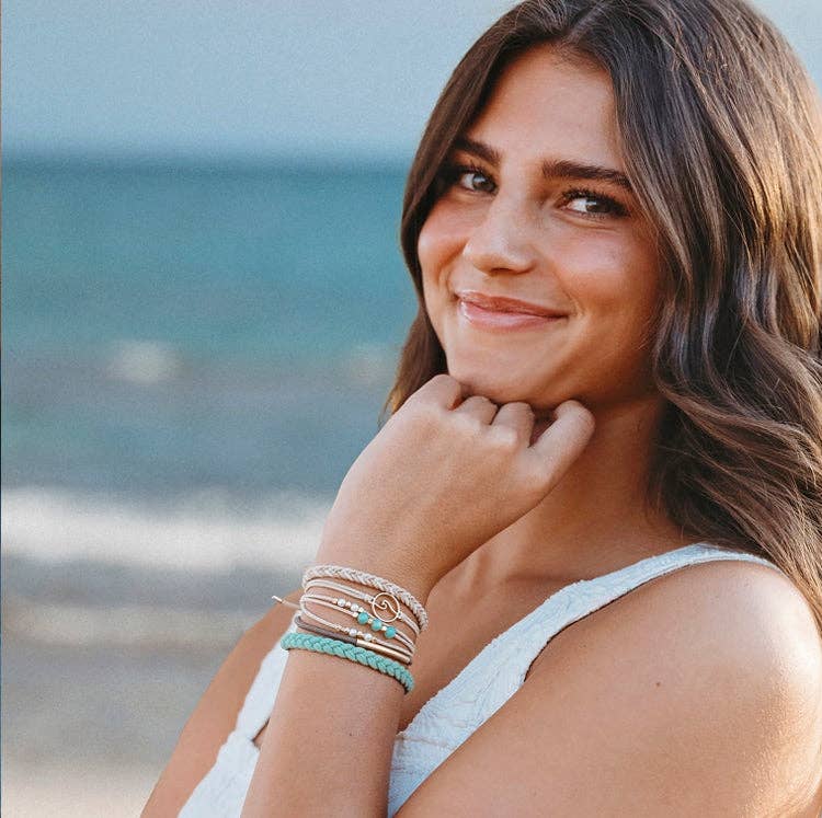 "Reflect" Gold Wave with Beachy Neutrals Hair/Tie Bracelets