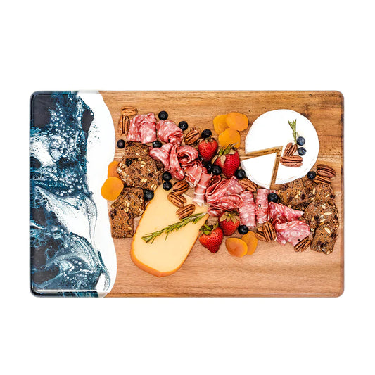 Wood Resin Date Night Cheese Charcuterie Board